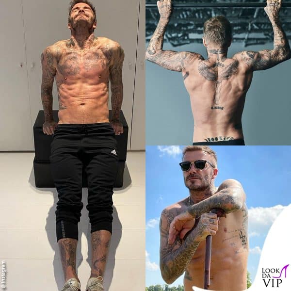 David Beckham ha tantissimi disegni sul corpo 