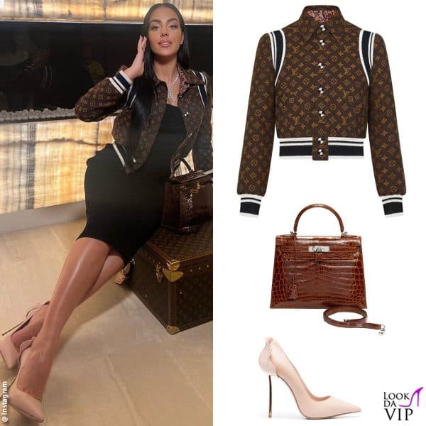 giacca Louis Vuitton, borsa Hermès, pump Le Silla 