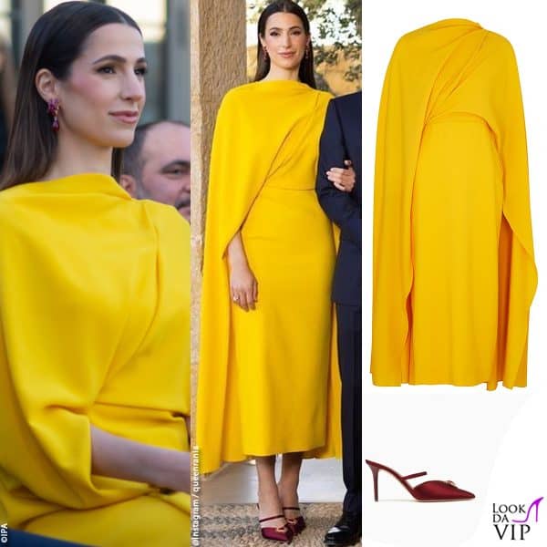 abito Roksanda e mules Malone Souliers x L'Atelier Nawbar per Rajwa Al-Saif 
