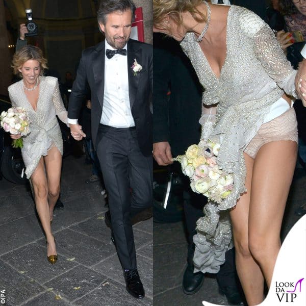 Rosa Fanti (in Redemption) e Carlo Cracco (in Etro) nel giorno del loro matrimonio 