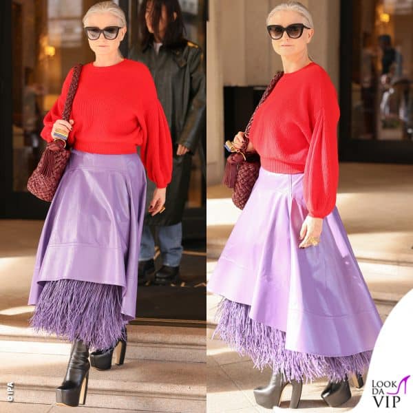 alla sfilata di Ferragamo con un total look del brand