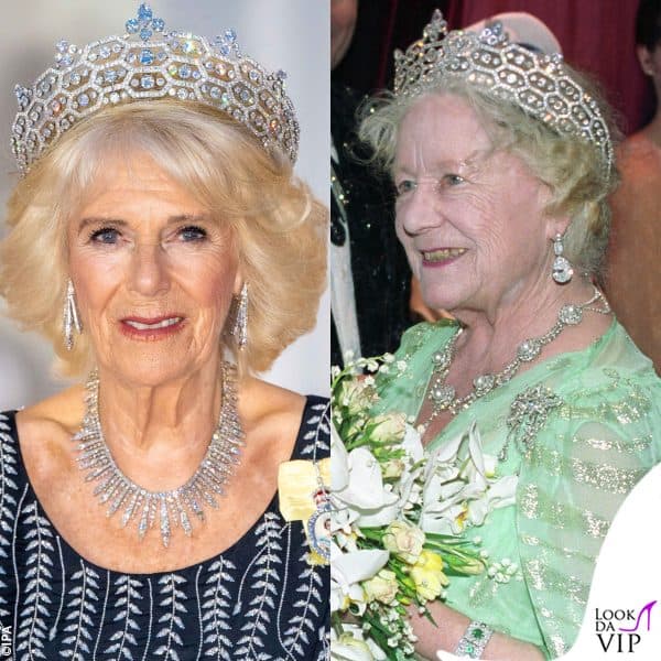 la tiara è invece stata indossata spesso dalla Regina Madre 