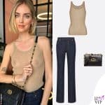 Chiara Ferragni con la canotta trasparente e i costosi gioielli Dior