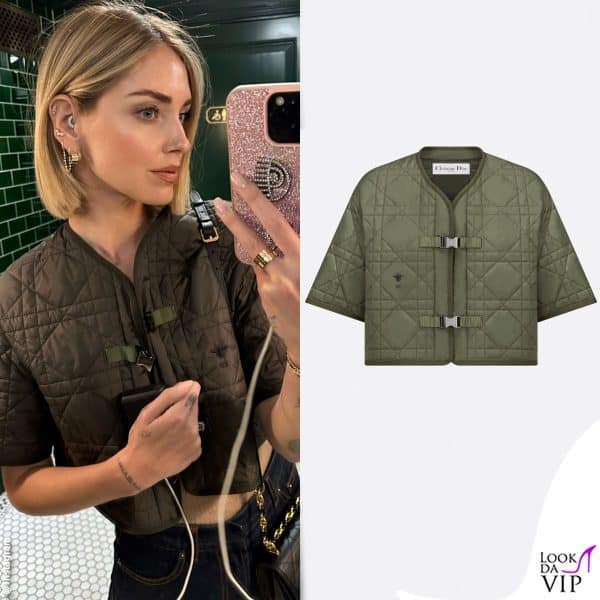 per uscire la Ferragni ha indossato anche una giacca trapuntata, sempre Dior 