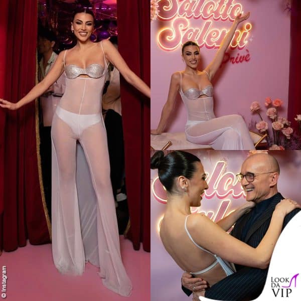 Giulia Salemi ha da poco festeggiato i 30anni: il primo  outfit è un nude look GCDS