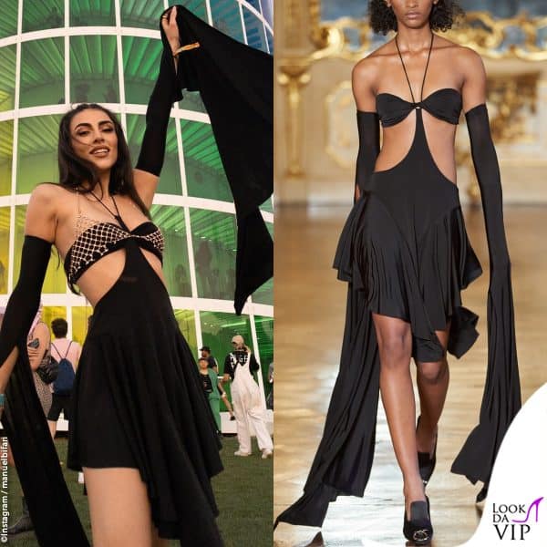 Giulia Salemi con un abito Trussardi 