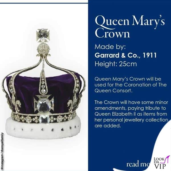 la Queen Mary's Crown verrà indossata da Camilla: al centro ha il diamante Koh-I-Noor