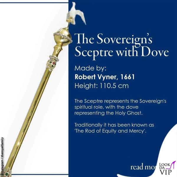 il Sovereign's Sceptre with Dove, lo scettro di avorio con la colomba 