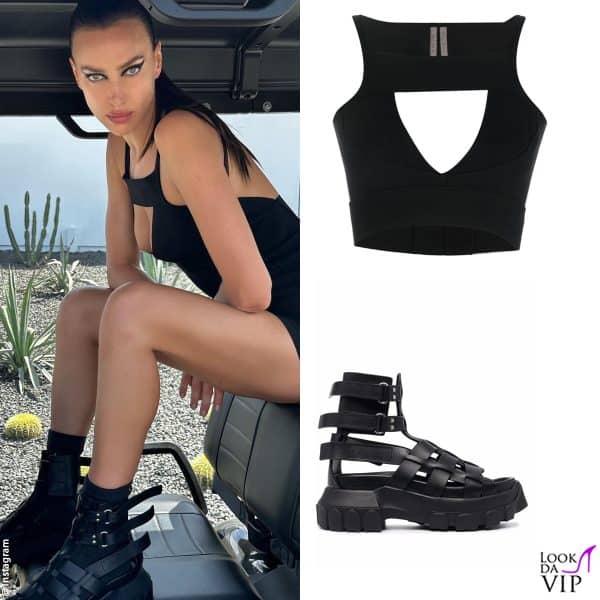 top e sandal Rick Owens per Irina Shayk 
