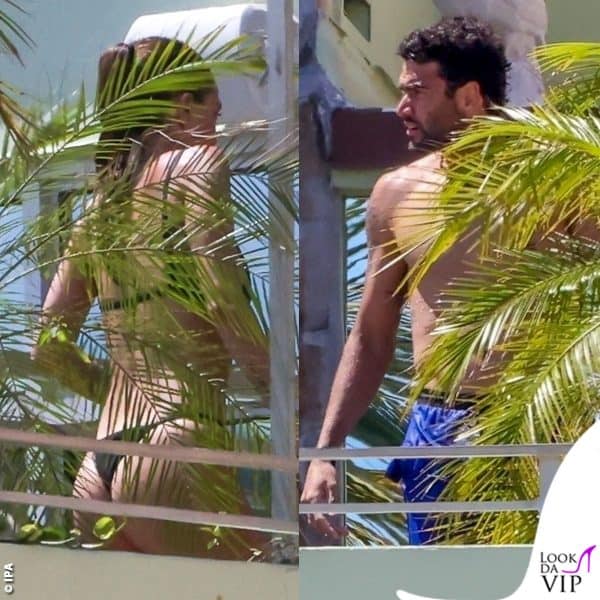 Melissa Satta e Matteo Berrettini sulla terrazza privata della loro suite, al Pelican Hotel 