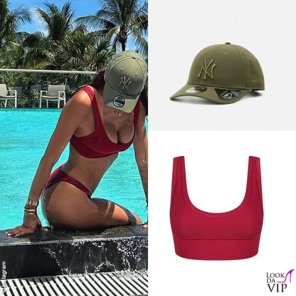 bikini rosso Onne e cappellino NY 