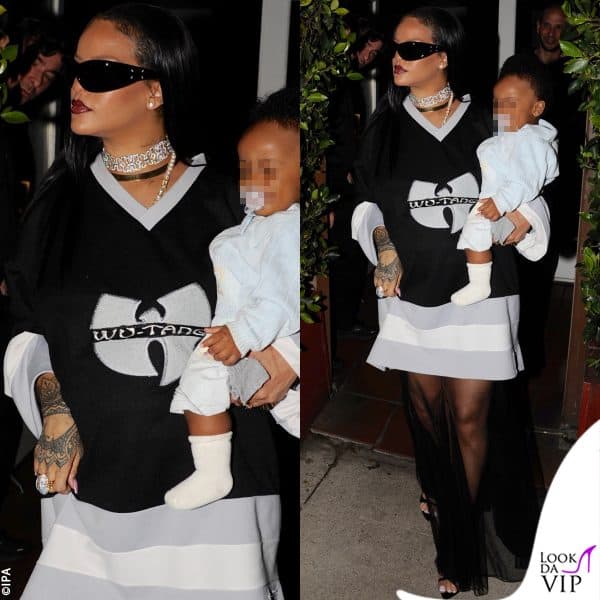 Rihanna e il suo bimbo escono dal ristorante 