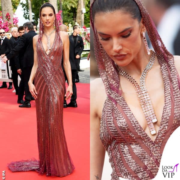 Alessandra Ambrosio in Elie Saab con gioielli Pomellato