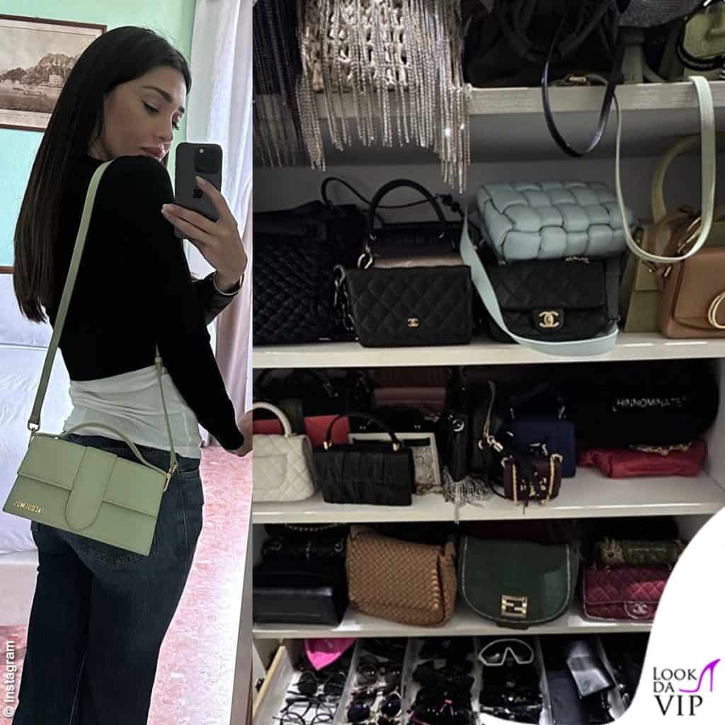 Belen Rodriguez: passione borse firmate e scarpe col tacco vertiginoso