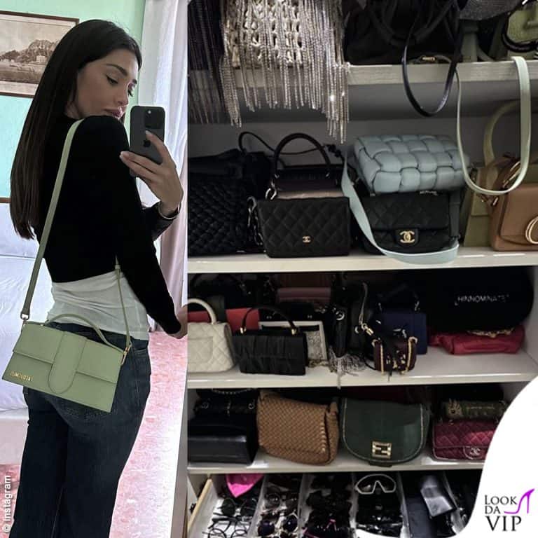 Belen Rodriguez: passione borse firmate e scarpe col tacco vertiginoso