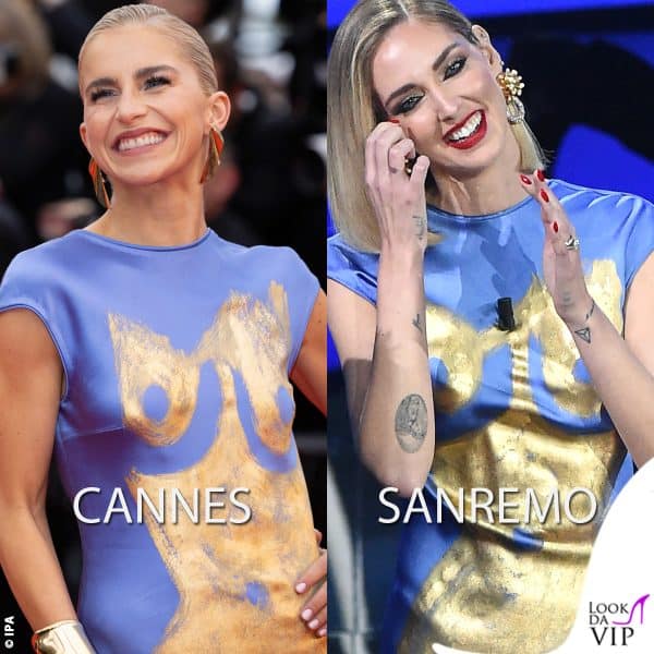 il vestito è lo stesso indossato a Sanremo da Chiara Ferragni 