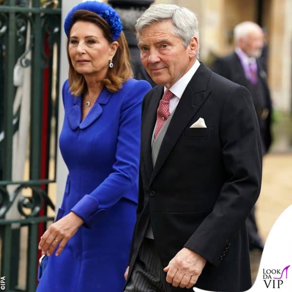 Carole (in Catherine Walker) e Michael Middleton, genitori di Kate