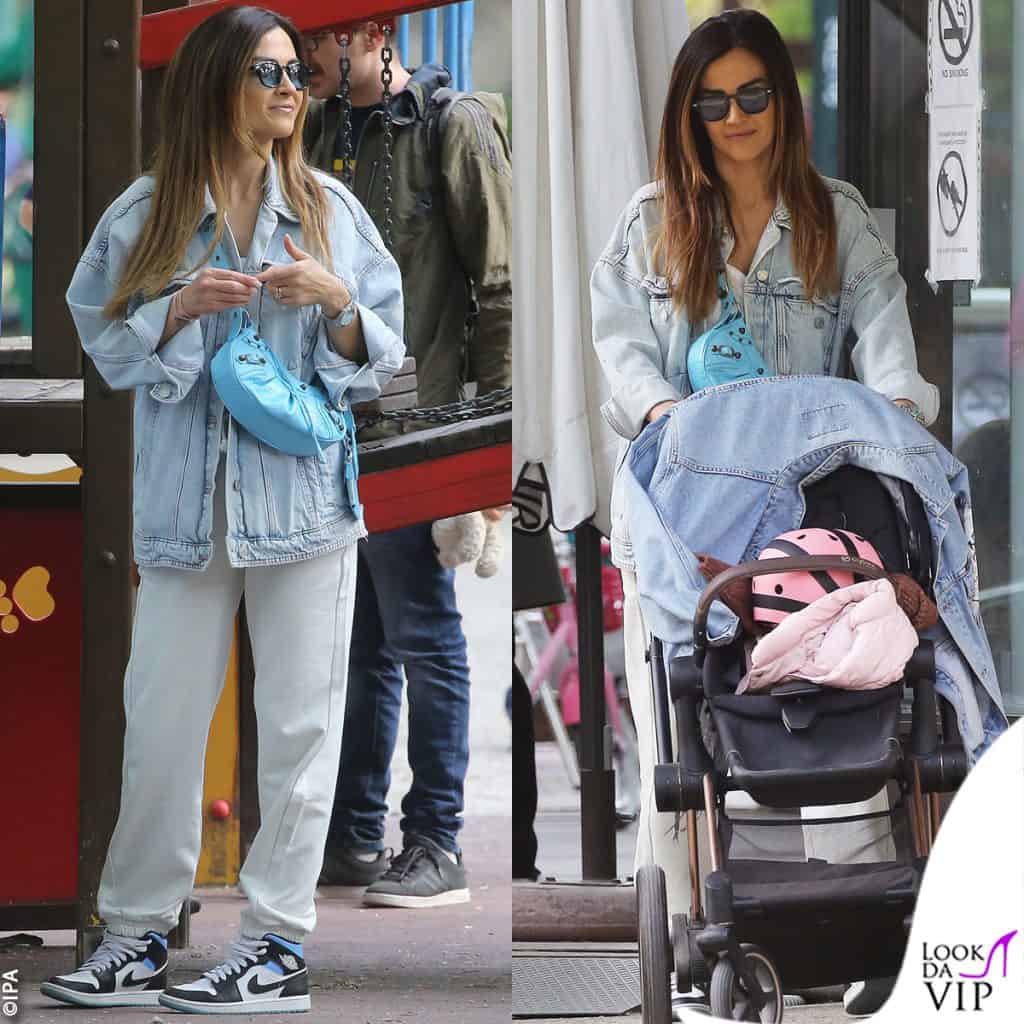 Giorgia Palmas sportiva ma firmata al parco con la figlia Mia Magnini