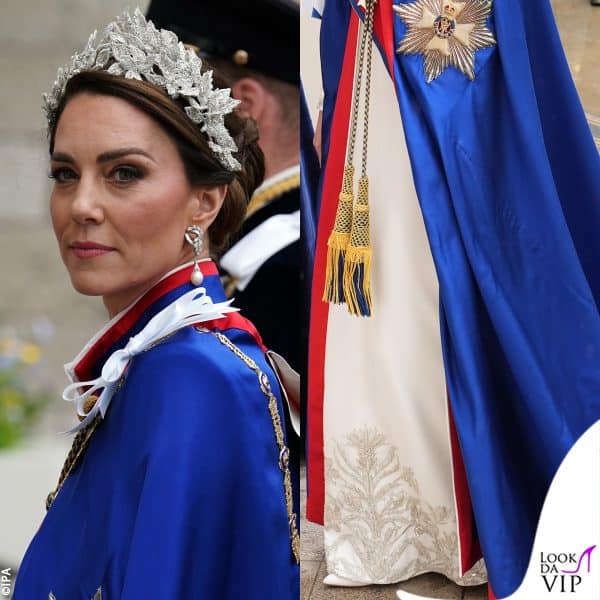 i ricami floreali sull'abito Alexander McQueen di Kate