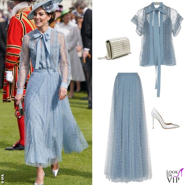 camicia, gonna e borsa Elie Saab, pump Gianvito Rossi 