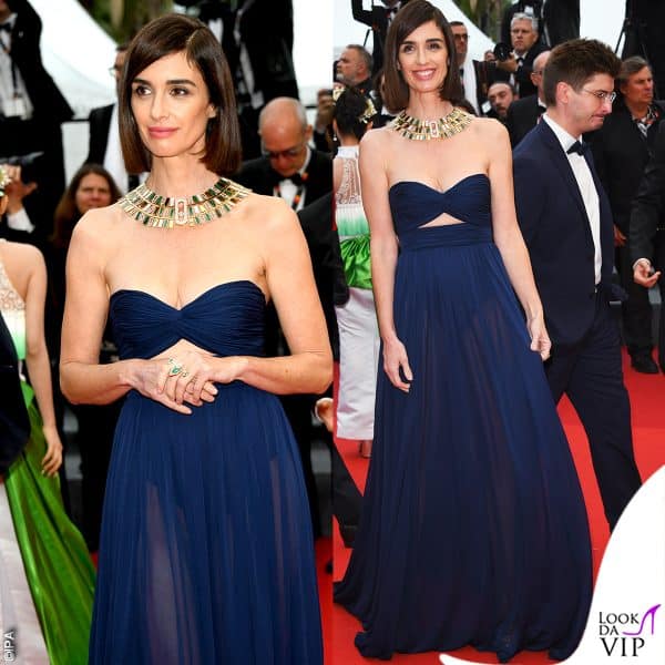 Paz Vega con un abito Michael Kors e gioielli Messika 