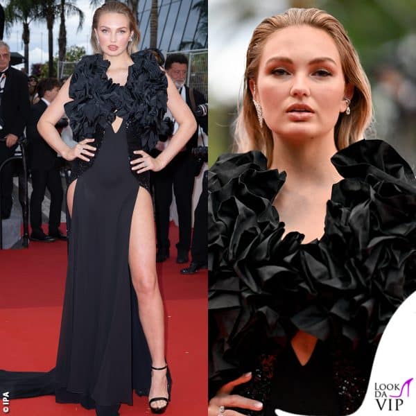 Romee Strijd abito Pinko, sandali Santoni
