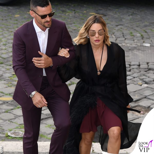 il calciatore Christian Maggio con la moglie, Valeria Mettifogo (abito Nensi Dojaka) 