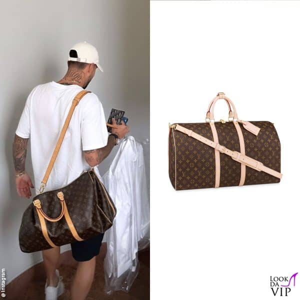 Mattia Zaccagni con il borsone "Keepall" del brand francese 