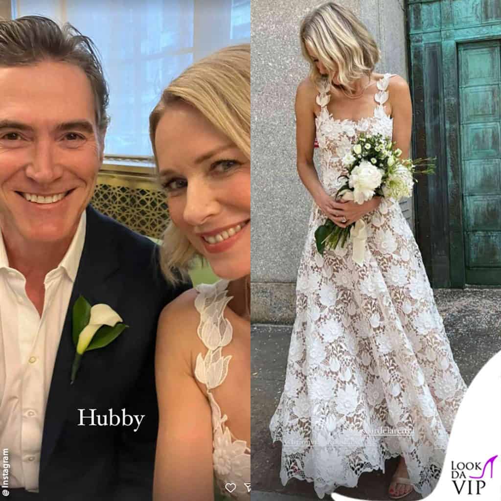 Naomi Watts sposa con l'abito in pizzo di Oscar de la Renta