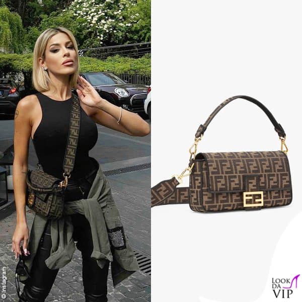 Oriana Marzoli con la borsa Fendi Baguette che si è regalata appena uscita dalla Casa del GFVip