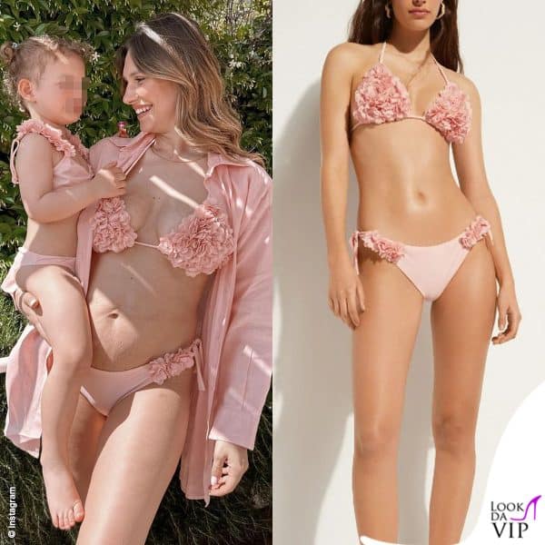 Beatrice Valli con la figlia Azzurra Fantini: il bikini è Calzedonia