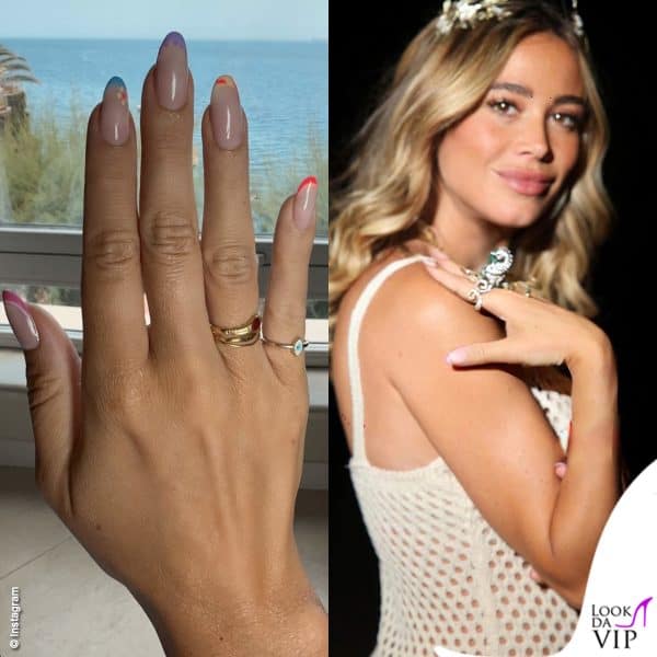 Un tocco di colore sulla french manicure di Diletta Leotta