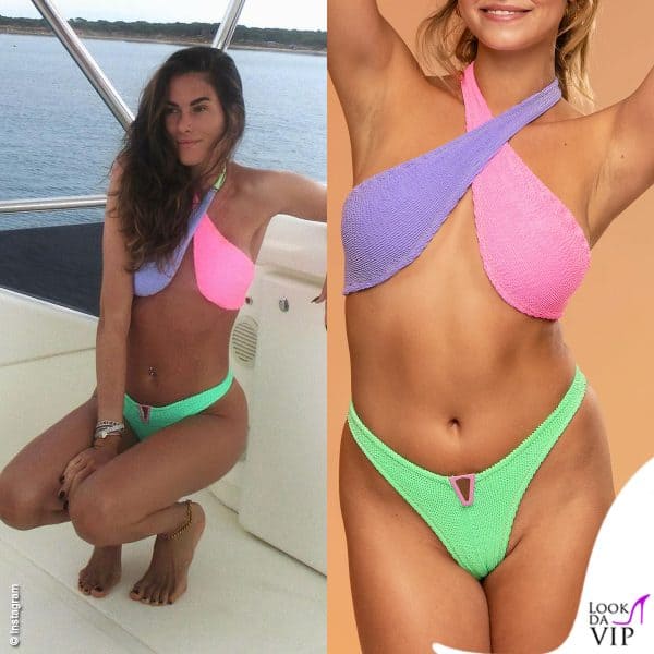 Francesca Sofia Novello indossa il coloratissimo costume Valentina Ferragni Studio x Reina Olga
