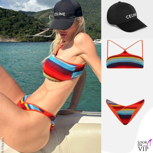 Ilary Blasi sceglie un bikini Me Fui (cappello Celine)