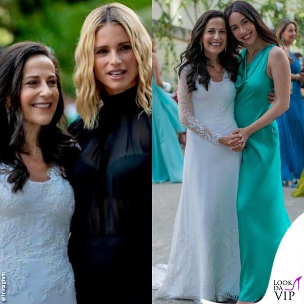 la sposa Francesca Versace in posa con Michelle Hunziker e Aurora Ramazzotti 