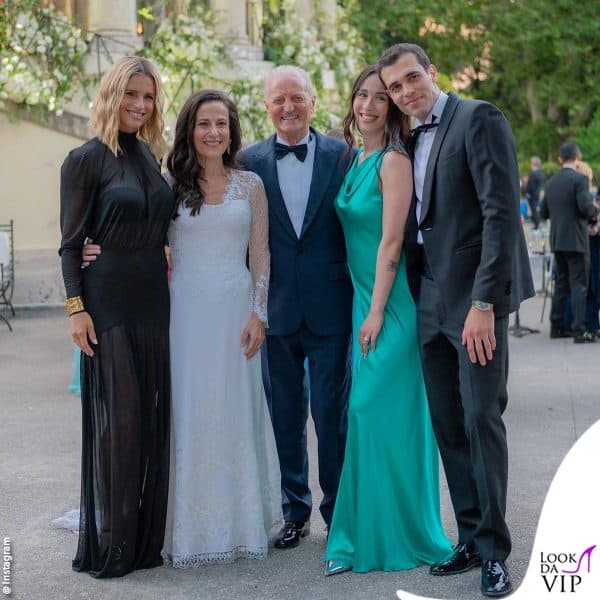 Michelle Hunziker con Aurora e Goffredo alle nozze di Santo Versace e Francesca De Stefano