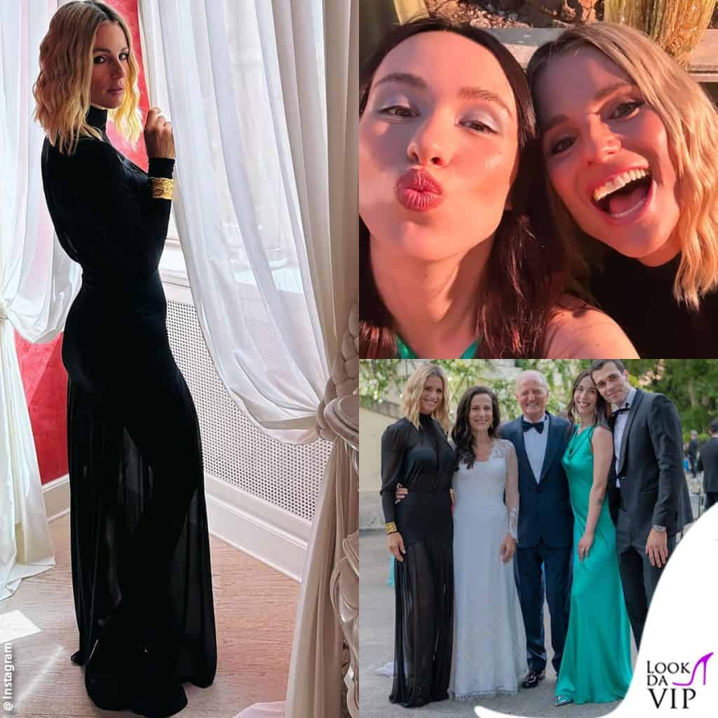 Michelle Hunziker in nero al matrimonio di Santo Versace e Francesca De Stefano