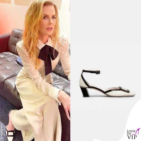outfit Max Mara, scarpe Roger Vivier 