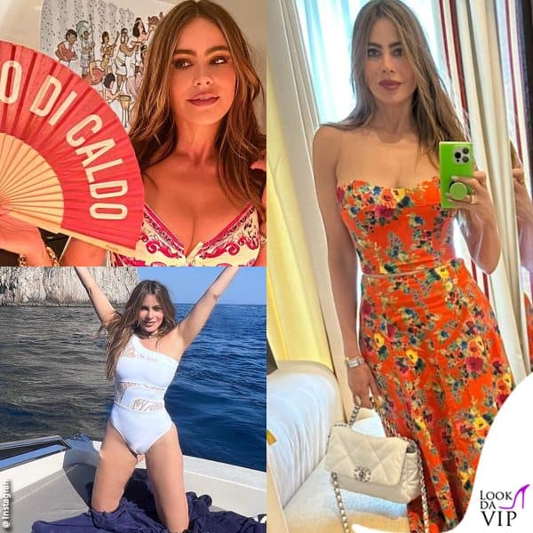 I look di Sofia Vergara in vacanza a Capri