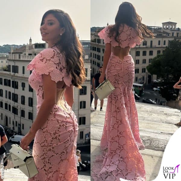 Angela Nasti in Dimitrus Dalia alle nozze di sua sorella Chiara Nasti con Mattia Zaccagni