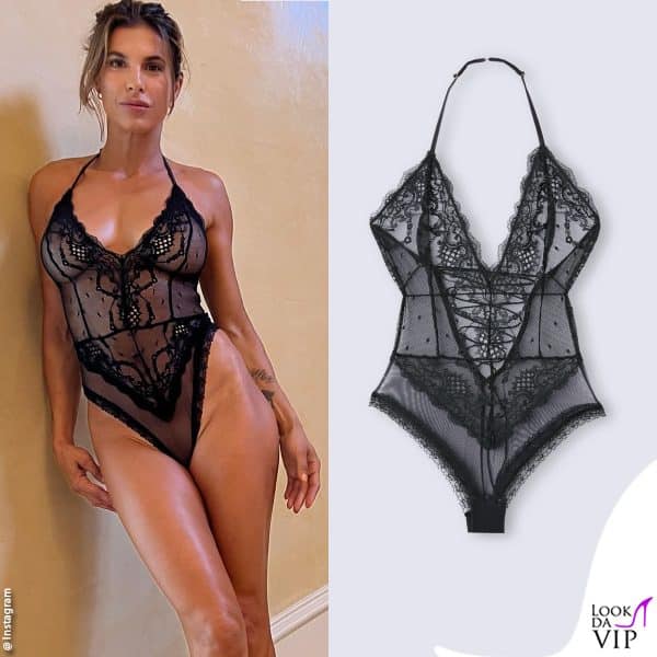 il sensuale body nero è firmato Intimissimi 