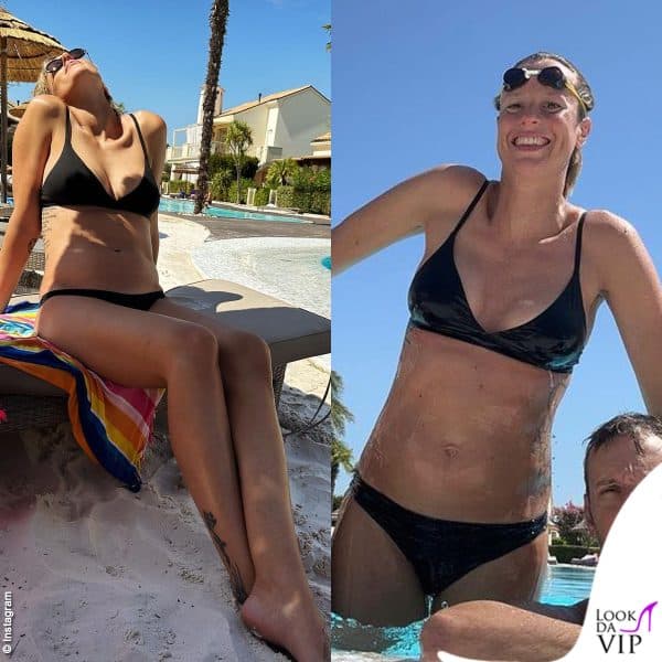 Federica Pellegrini sfoggia il pancino in bikini nero