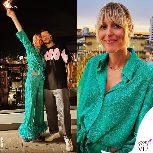 Federica Pellegrini in verde per festeggiare il 35esimo compleanno