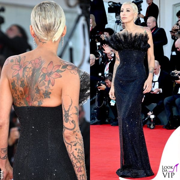 Malika Ayane con un abito Giorgio Armani 
