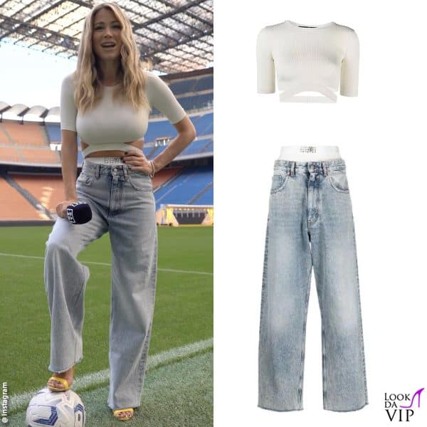 nel promo di lancio del derby (top Andreadamo, jeans MM6 Margiela)