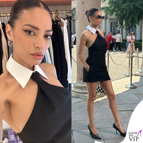Elodie con un minidress Valentino