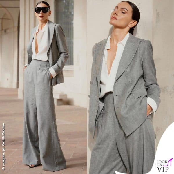 Paola Turani in posa alla sfilata Max Mara