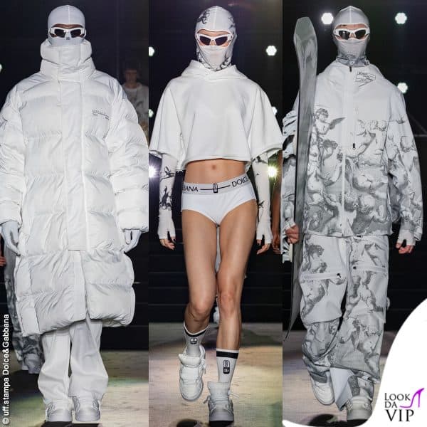 Il passamontagna è uno dei dettagli ricorrenti nella collezione Dolce&Gabbana