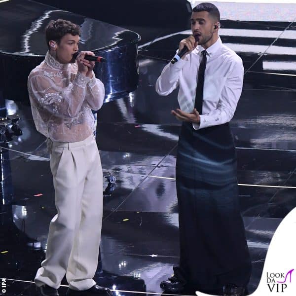Blanco era in Valentino mentre Mahmood indossava  Burberry 