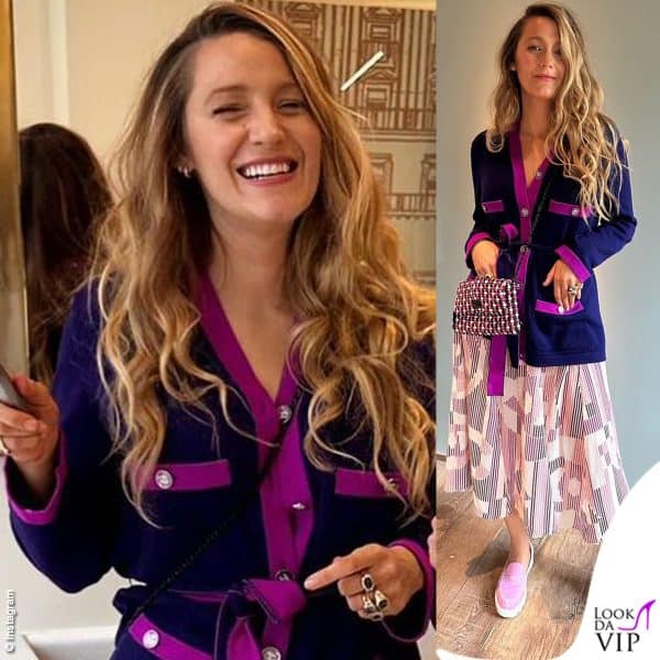 Blake Lively ha sempre portato i capelli molto lunghi (look Chanel, scarpe Louboutin)